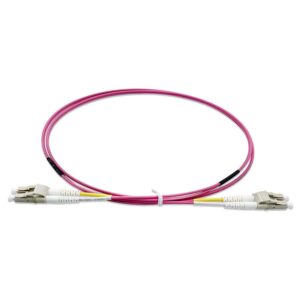 LC to LC Multimode OM4 Duplex 50/125 OFNR Fiber Optic Patch Cable – 1M