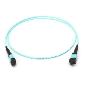 MTP to MTP (Low Loss) Female 8 Fibers OM3 OFNP Multimode Trunk Cable – 1M, Type B