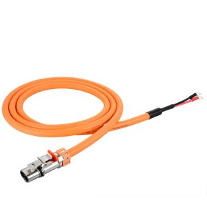 XL60 X-Code Plug to M8 Tongue Terminal, 2C*6mm2, Orange Cable, 2M
