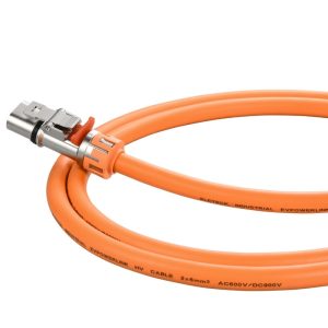 XL60 X-Code Plug to M8 Tongue Terminal, 2C*6mm2, Orange Cable, 2M