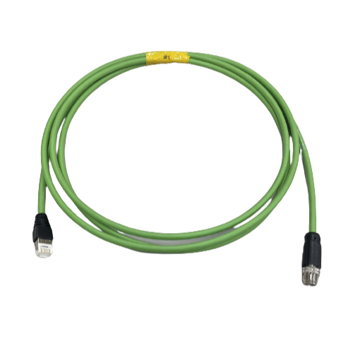 M12 X-Code 8pin Plug Male to RJ45, Cat.6, PUR, 3M Cable (High Flex)