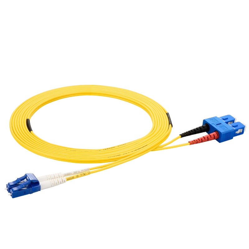 LC to SC Singlemode OS2 Duplex  9/125 OFNR Fiber Optic Patch Cable