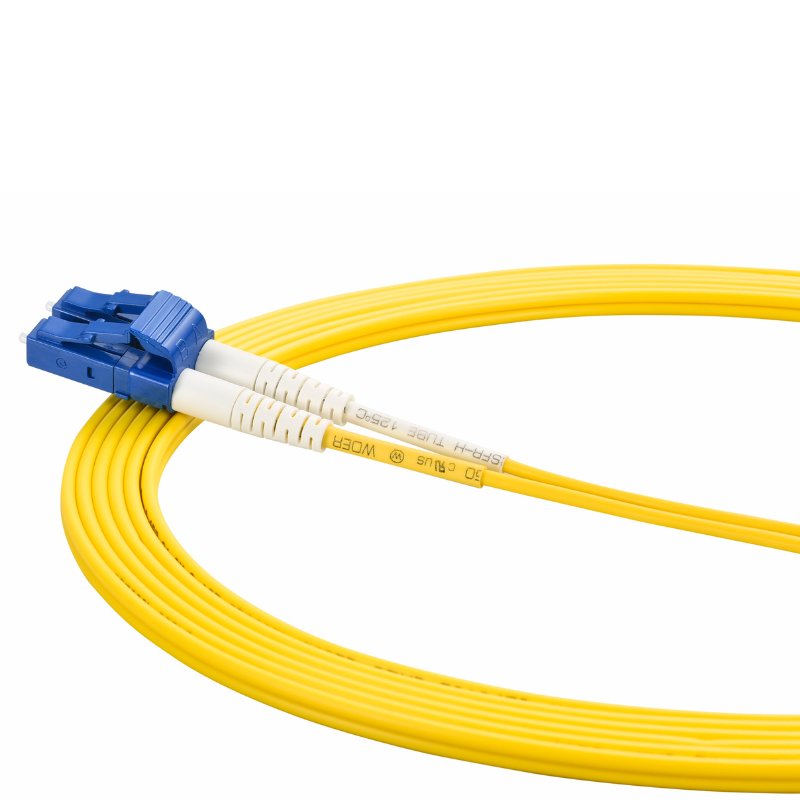 LC to ST Singlemode OS2 Duplex  9/125 OFNR Fiber Optic Patch Cable