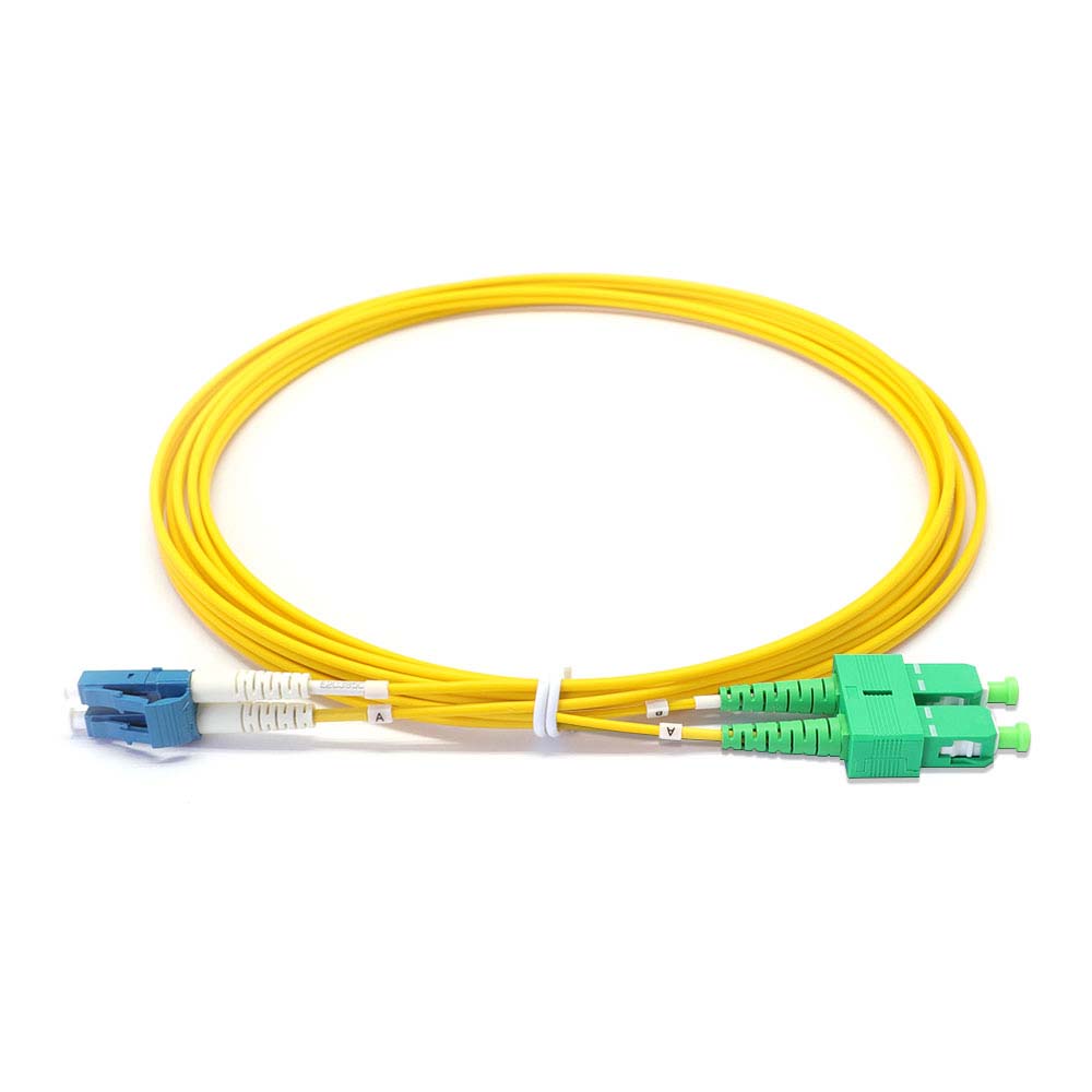 LC to SC Singlemode OS2 Duplex 9/125 OFNR Fiber Optic Patch Cable – 1M