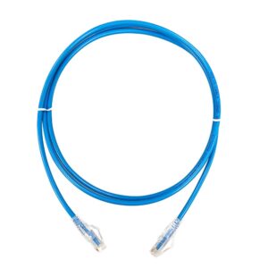 Cat6A U/UTP PVC CM Ethernet Patch Cable 28AWG – 1FT, Blue