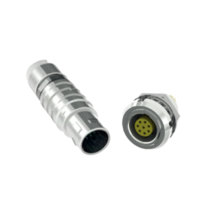 Push-Pull Circular Connectors B Series , 1B, Fixed socket, 10pin (for size 1, 2), Brass, Female solder contact – Push pull series connector