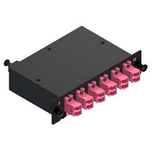 LGX CASSETTE, 1 x 12F MPO male to 12 x LC – MM OM3 Low Loss