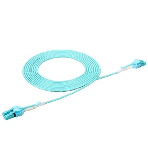 LC to LC Extractor Multimode OM4 Duplex 50/125 OFNR Fiber Optic Patch Cable – 1M