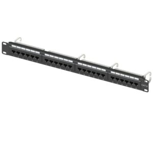 Cat6 Patch Panel, 19″ 24-Port, 1RU, without Support Bar – 24 Ports without Support Bar