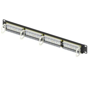 Cat6 Patch Panel, 19″ 24-Port, 1RU, without Support Bar