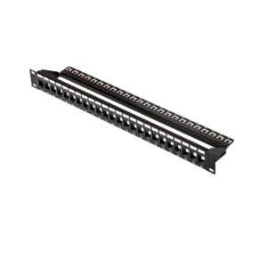 UTP/STP Keystone Jack Snap-in Patch Panel, 24 Ports with Deepen Support Bar – 24 Ports, 150mm Support Bar