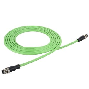 M12 A-Code 4pin Plug Male to M12 A-Code 4pin Plug Male, Cat.5E, PUR, 3M Cable (High Flex)