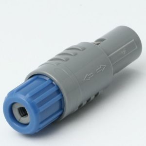 1P Plastic Series, Blue, 7 Pin, Plug, Male Contact, Straight, Solder, Snap Latch, IP50 (Mating) Connector
